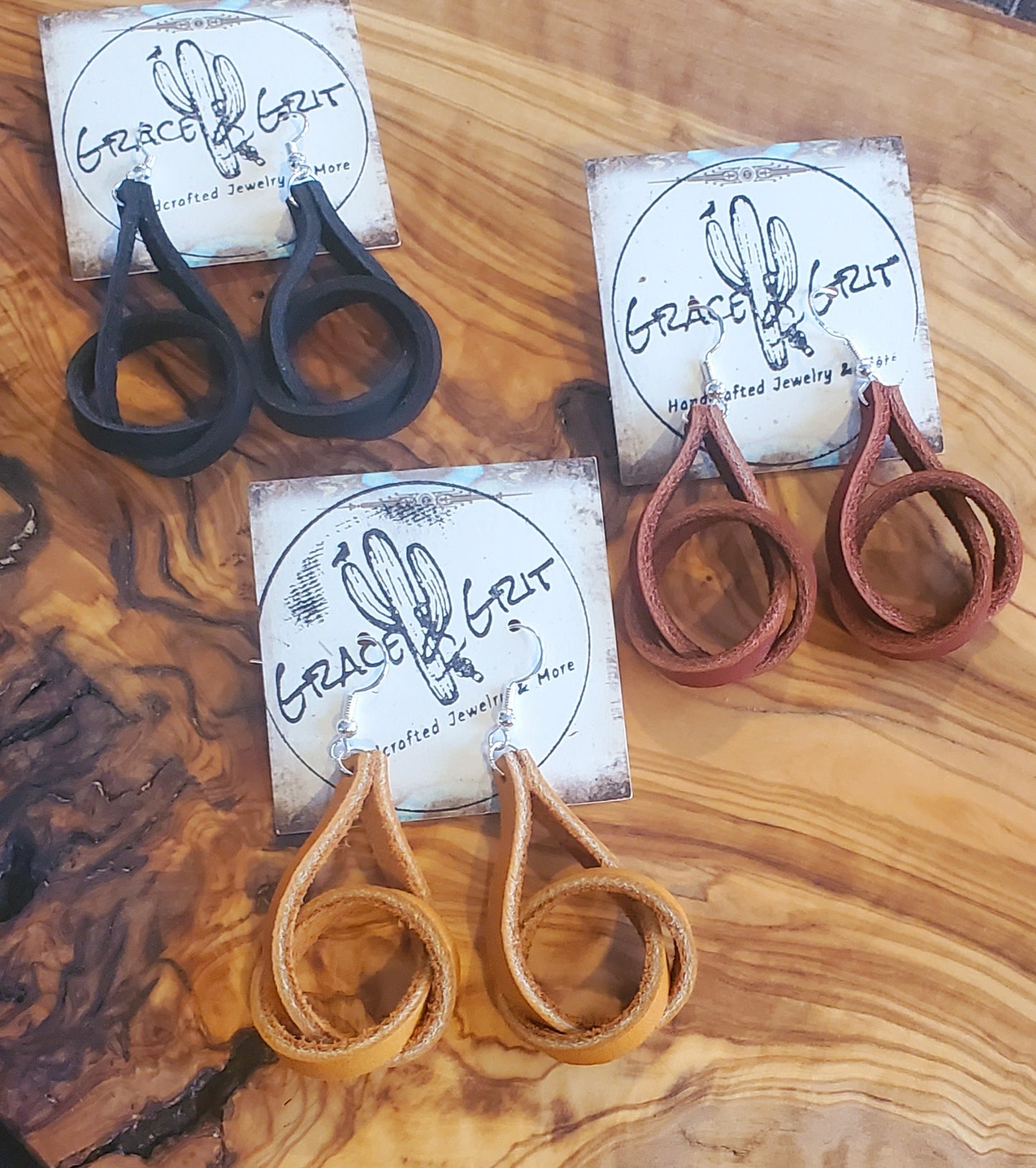 Leather Knot Earrings