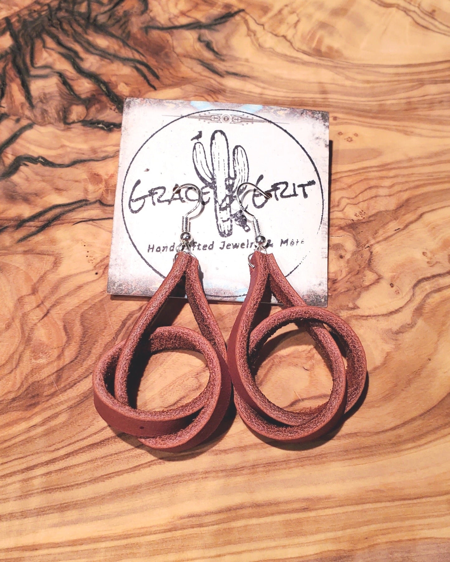 Leather Knot Earrings