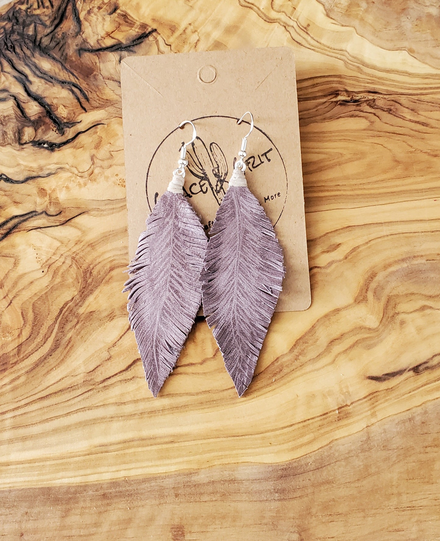 Leather Feather Earrings