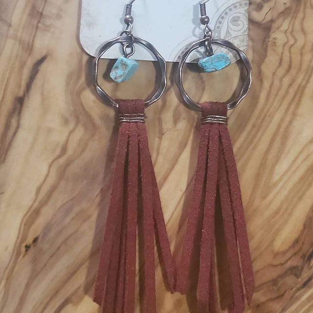 Fringe Earrings with Accent Stone
