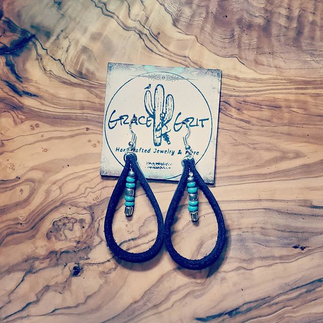 Leather Teardrop Earrings