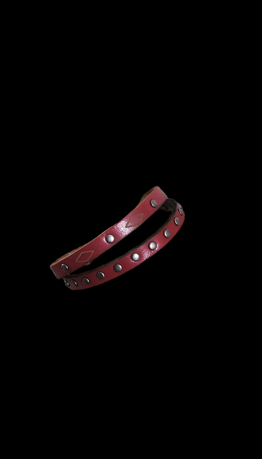 Double Stud Leather Bracelet