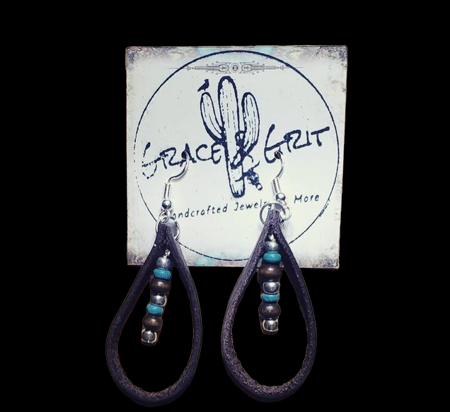 Leather Teardrop Earrings