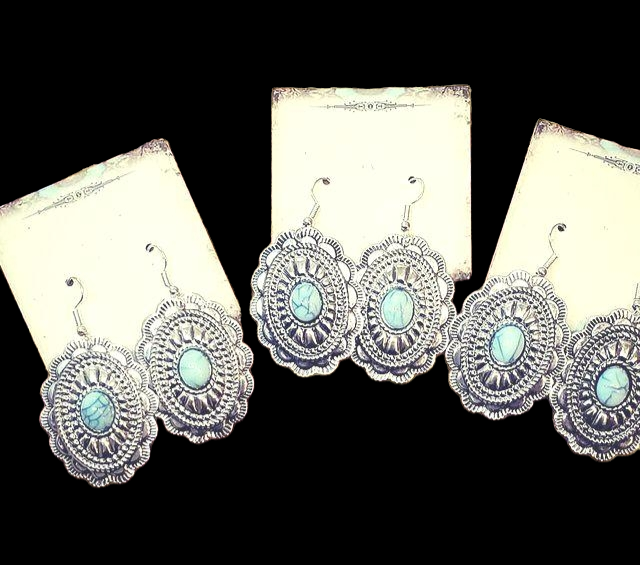 Silver Concho Earrings